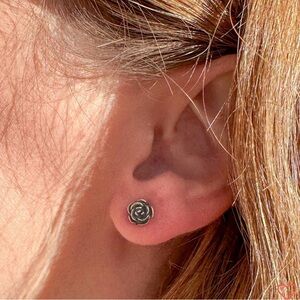 James Avery Silver Rose Stud Earrings